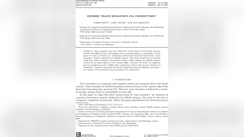 공통 트레이스 의미론을 위한 코인덕션 접근