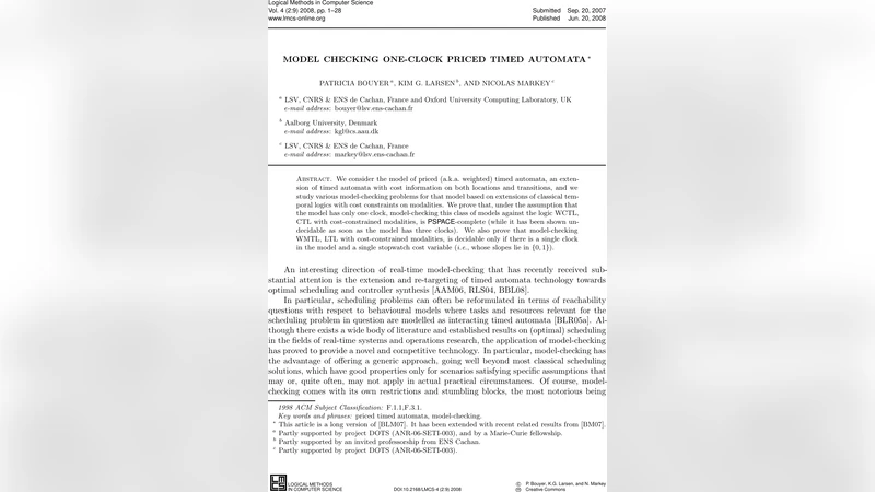 단일 시계 가격 제한 자동기의 모델 검증