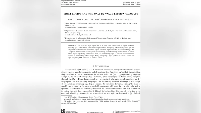 값에 의한 평가와 경량 논리의 새로운 연결