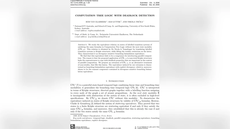 데드락 탐지를 위한 계산 트리 논리