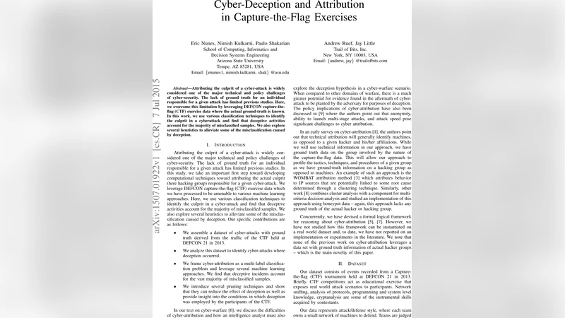 CTF 데이터로 보는 사이버 공격 귀속과 속임수 탐지