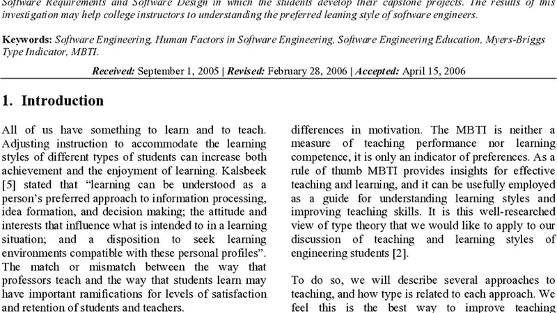 소프트웨어 엔지니어 학습 스타일에 대한 MBTI 분석