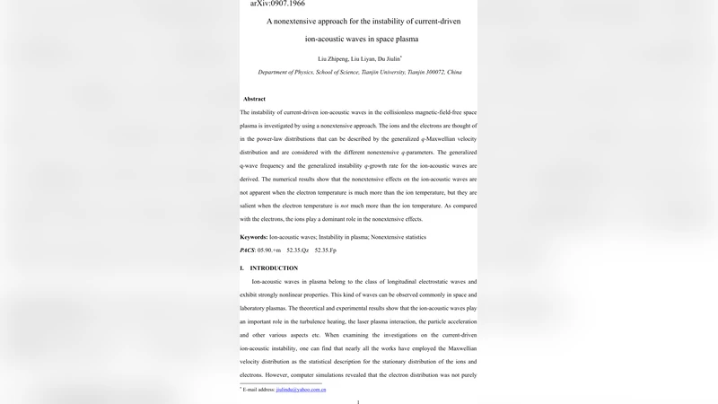 전류 구동 이온 음향파 불안정성의 비극성 접근