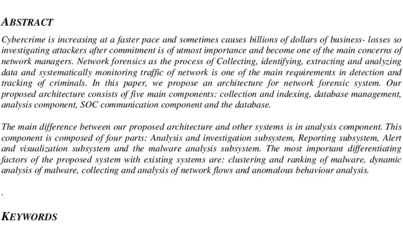 대규모 네트워크를 위한 포렌식 시스템 아키텍처 제안