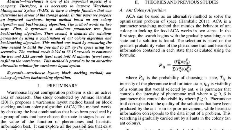개미군락과 백트래킹 기반 창고 레이아웃 최적화