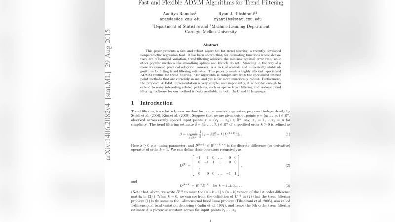빠르고 유연한 ADMM으로 트렌드 필터링 혁신