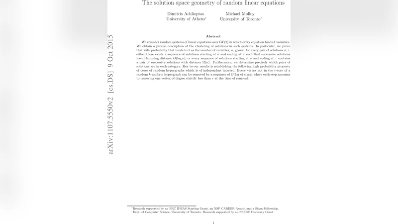 무작위 선형 방정식의 해 공간 기하학