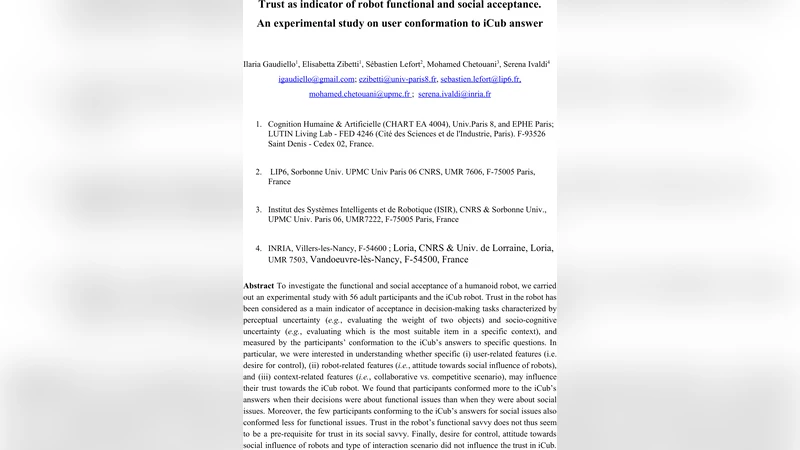 iCub 로봇에 대한 기능·사회적 수용도와 신뢰