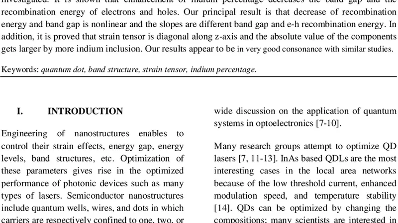 인듐 함량에 따른 InGaAs/GaAs 양자점 에너지 레벨 설계