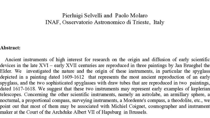 브루헬 그림 속 초기 망원경과 고대 과학 기구