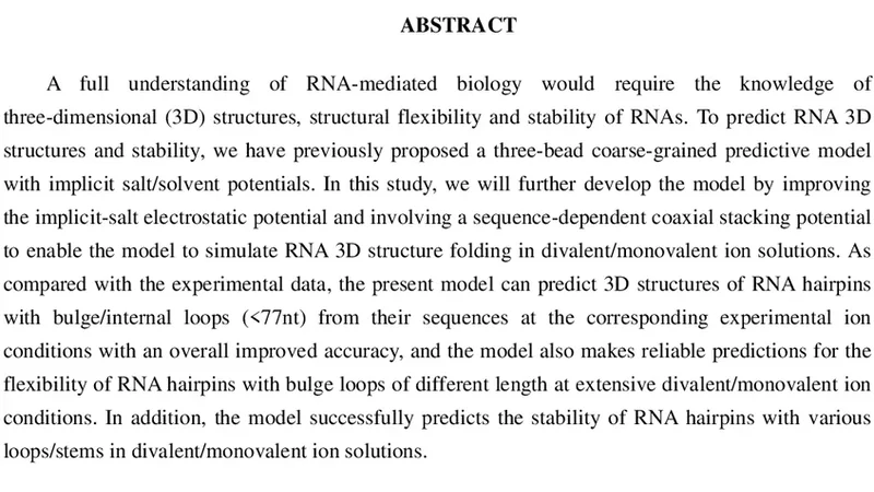 RNA 머리카락 구조와 안정성 예측 모델