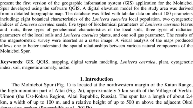 몰니보이 스퍼의 복합 식물 연구를 위한 GIS 기반 통합 플랫폼