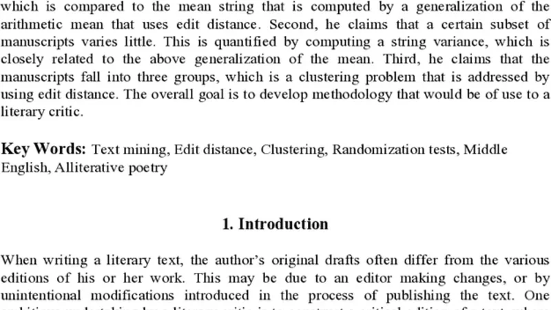 스키트 원고 비교와 현대 통계 분석