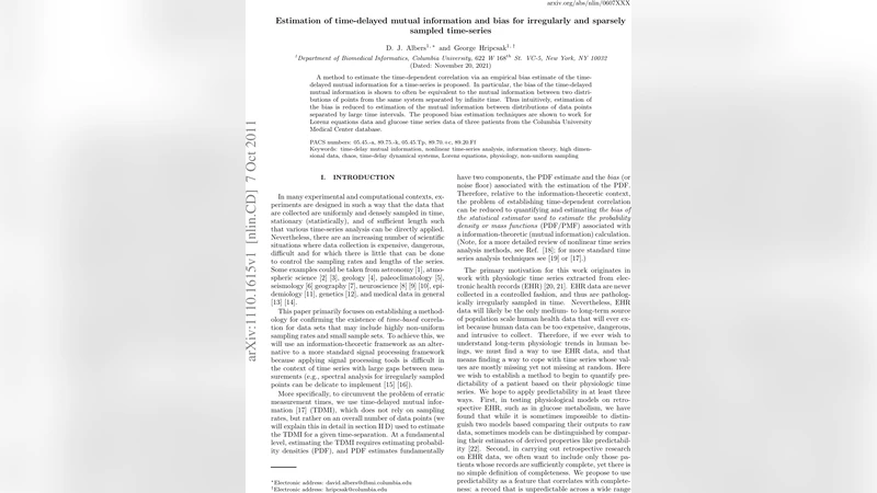 불규칙·희소 시계열의 시간 지연 상호 정보량 추정 및 편향 보정 방법