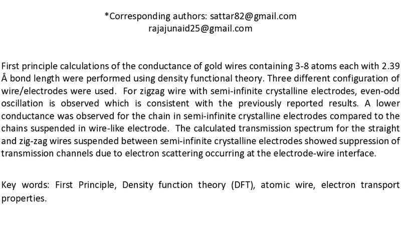반정질 전극이 금 원자 와이어 전도에 미치는 영향 연구