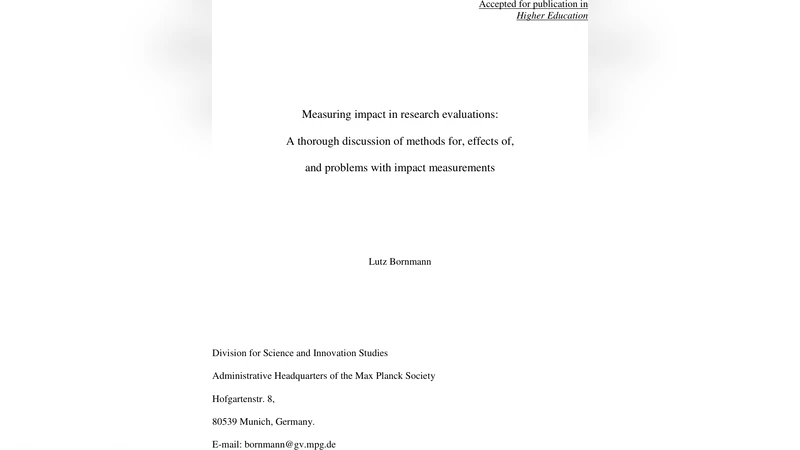 연구 평가에서 임팩트 측정 방법 효과 문제점 종합 고찰