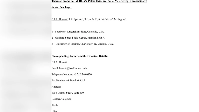 리아 극지의 열특성 미터 깊이 미결합 층 증거