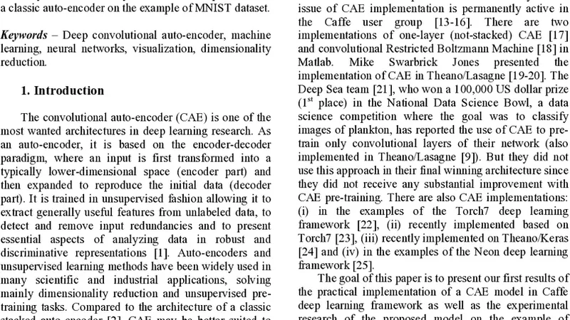 Caffe 기반 심층 합성곱 자동인코더 구현