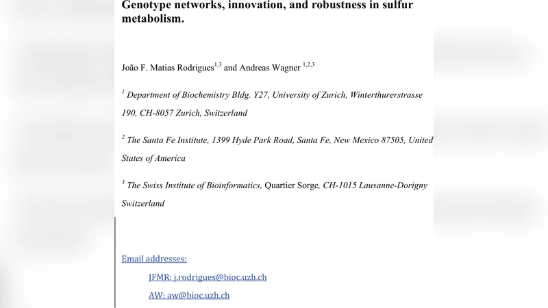 황 대사에서 유전체 네트워크와 혁신 그리고 견고성