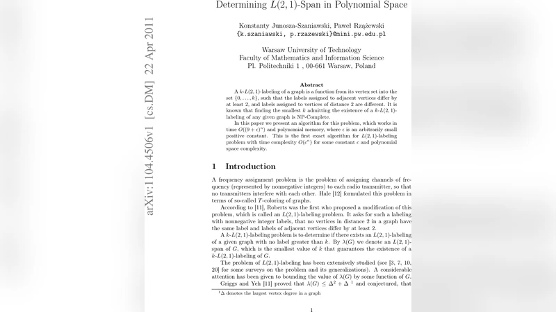 다항 메모리로 푸는 L(2,1) 라벨링 최적화