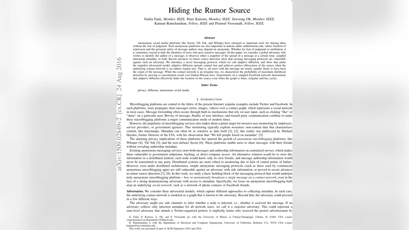 루머 출처 은폐를 위한 적응형 확산 프로토콜