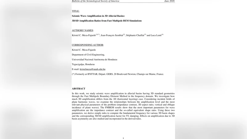 3차원 퇴적분지 지진파 증폭: 빠른 다중극점 BEM 기반 3D/1D 비율 규칙