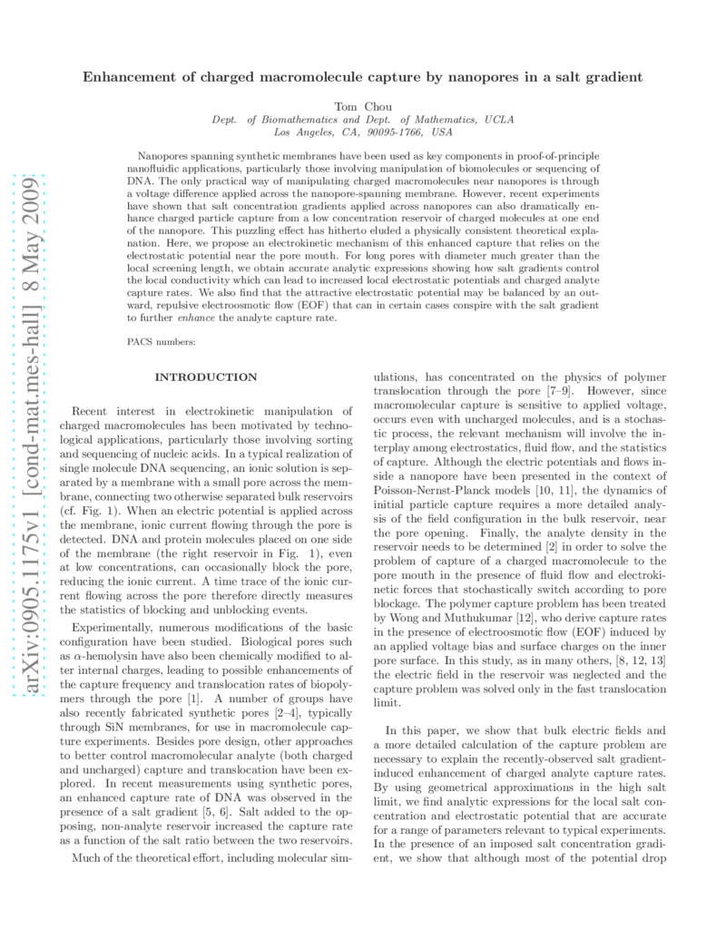 염도 구배가 만든 나노포어의 전하 분자 포획 강화 메커니즘