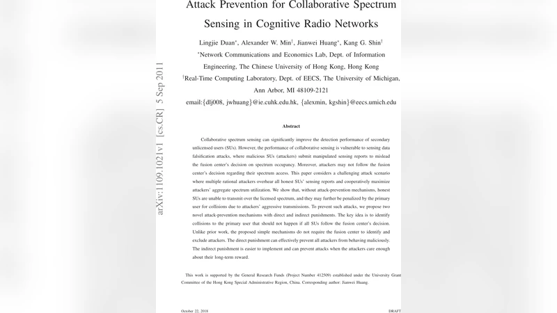 협업 스펙트럼 감지를 위한 공격 방지와 직접·간접 벌칙 설계