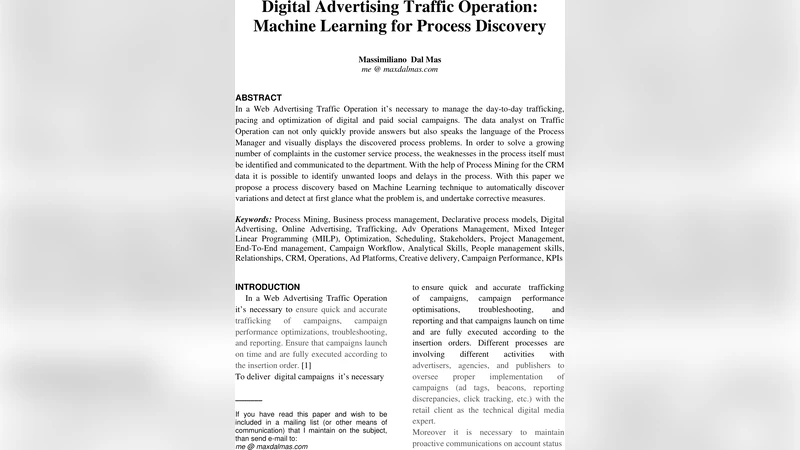 디지털 광고 트래픽 운영을 위한 머신러닝 기반 프로세스 발견