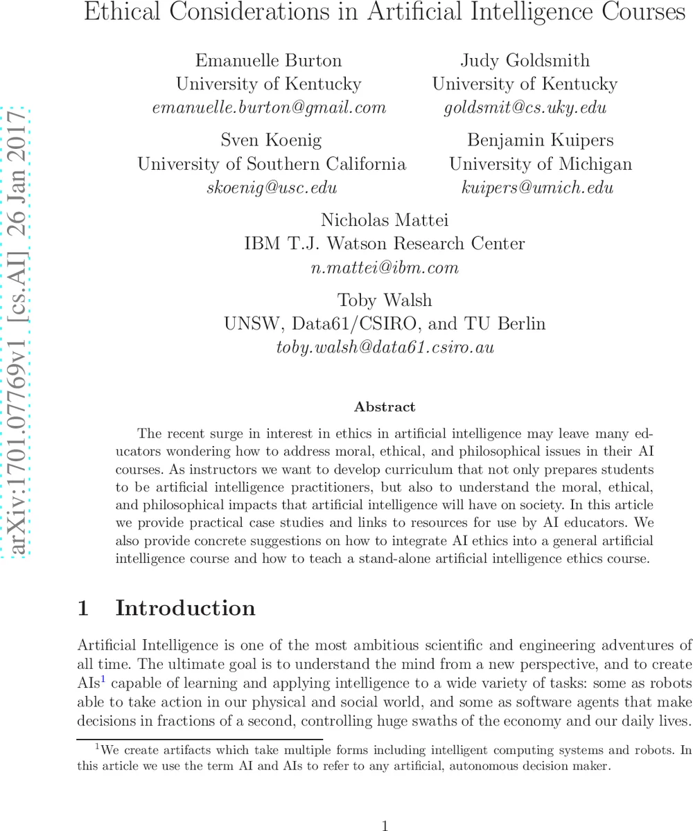 인공지능 교육에 윤리 통합하기: 실천적 사례와 교육 설계