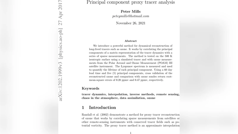 주성분 프록시 추적자 분석을 통한 오존 재구성