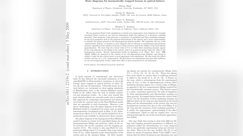 조화 구속 포텐셜 속 격자 보손의 상태도 연구