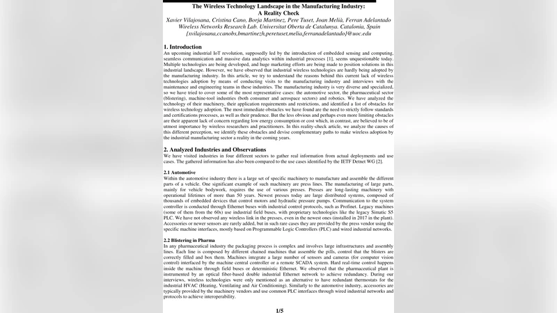 제조업 무선 기술 채택의 현실과 과제