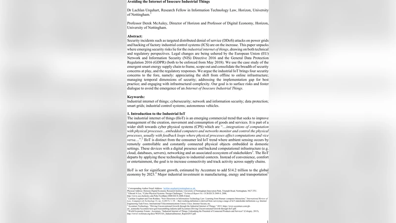 산업용 사물인터넷 보안 위협과 대응 방안