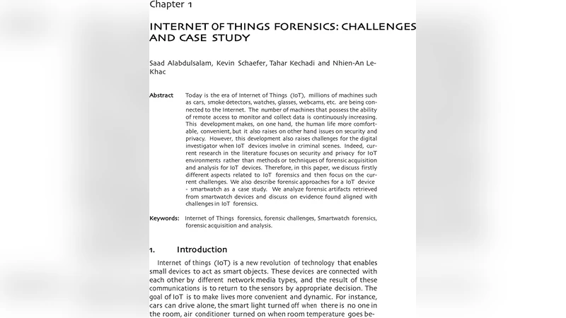 사물인터넷 포렌식의 현주소와 스마트워치 사례 분석