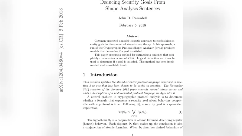 CPSA 실행 결과를 논리 문장으로 추출하여 보안 목표 검증