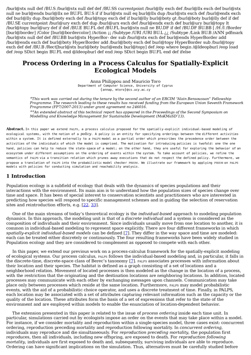 공간 명시적 생태 모델을 위한 프로세스 계산법에서의 순서 지정