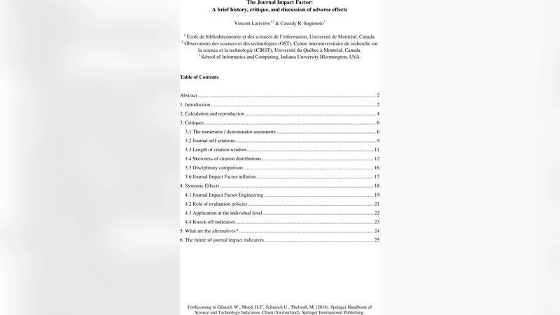 학술지 영향력 지표의 역사와 비판 그리고 부정적 영향