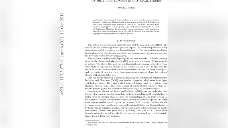 그래프 종의 호프 모노이드 연구