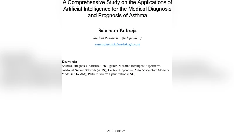 천식 진단 및 예후 예측을 위한 머신러닝 종합 연구