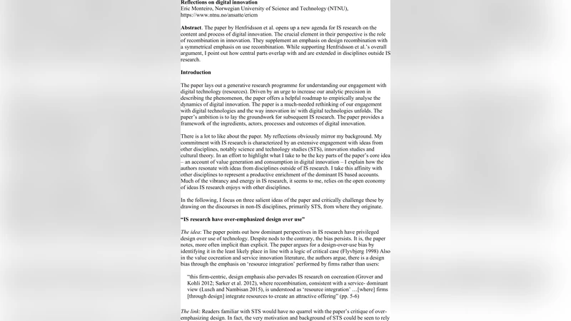 디지털 혁신의 재조합 통찰