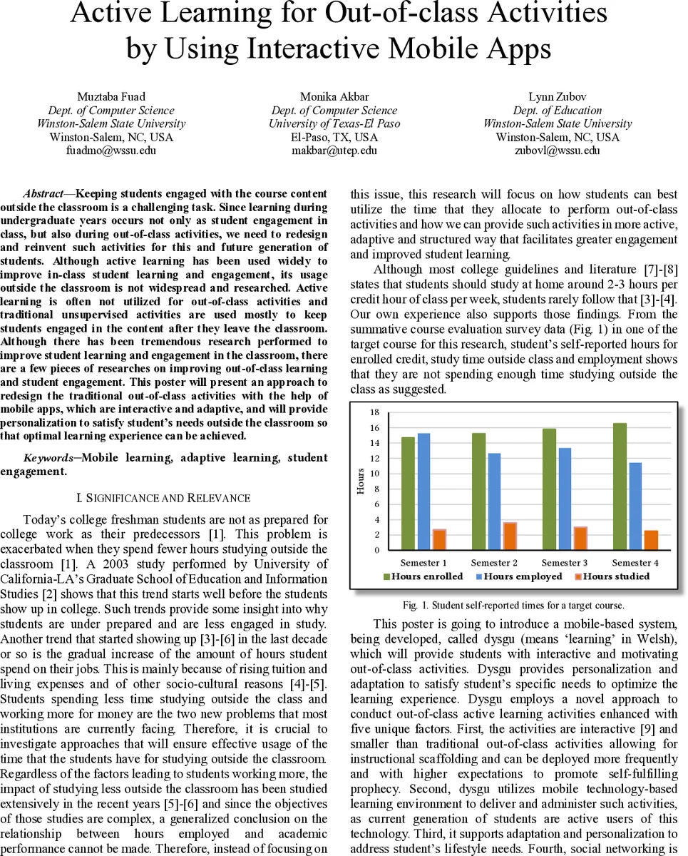 모바일 앱을 활용한 교실 외 활동의 능동 학습 혁신
