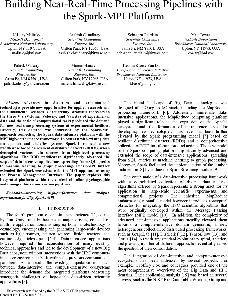 실시간 데이터 파이프라인을 위한 Spark MPI 통합 플랫폼