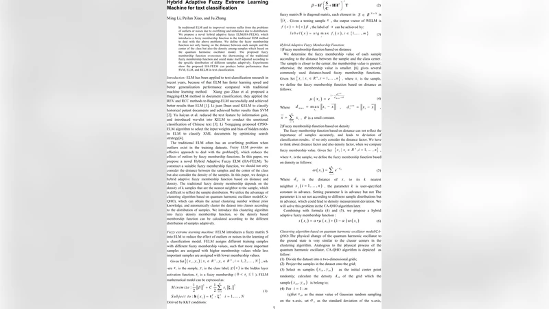 하이브리드 적응형 퍼지 극단학습기 기반 텍스트 분류