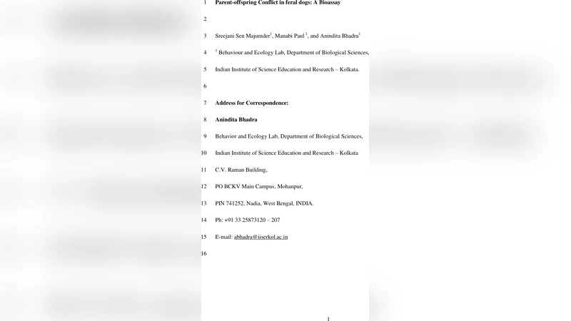 포식자 개의 모자식 갈등: 먹이 공유 행동을 통한 생물학적 검증