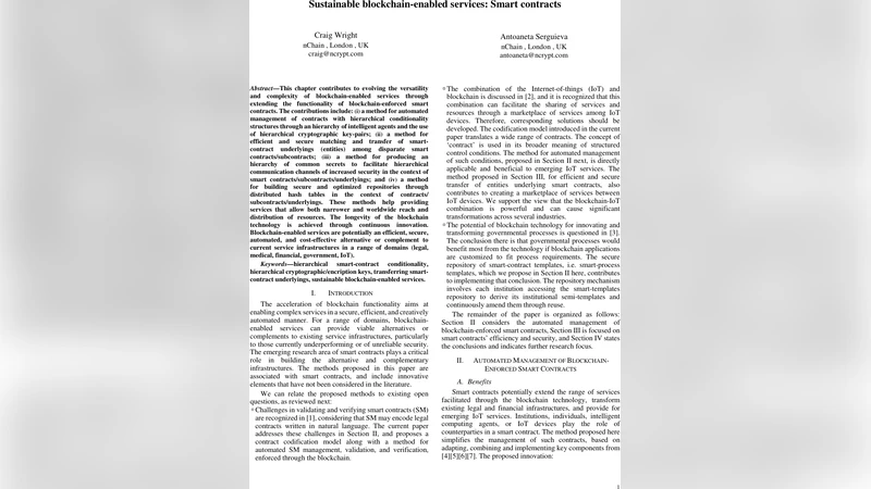 지속 가능한 블록체인 서비스: 계층형 스마트 계약과 지능형 에이전트