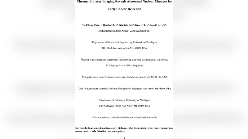 레이저 현미경을 이용한 염색질 변화 조기 검출