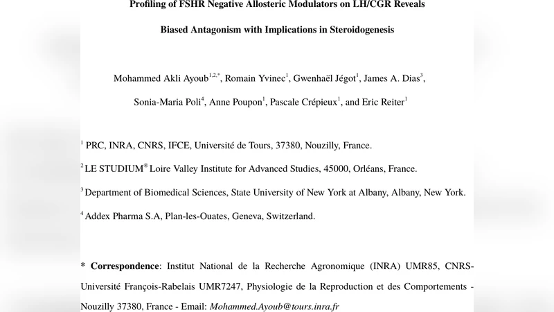 FSHR 음성 알로스티릭 억제제의 LH/CGR 편향 길항성 및 스테로이드 합성에 미치는 영향