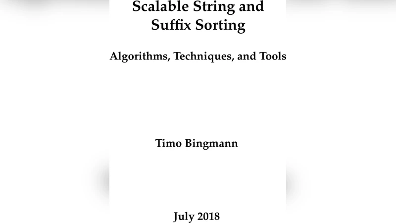 대규모 문자열 및 접미사 정렬의 알고리즘과 도구