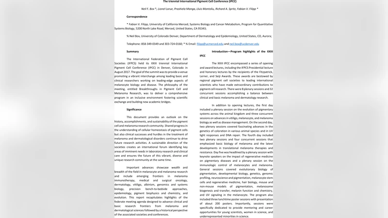 국제 색소 세포 학술대회 2017 회고와 미래 비전